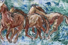 Dancing with Horses • 15" x 30 "
